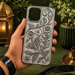 Funda para Móvil de Plata de Ley 925 Premium con Grabado de Girasol - Product Image 2