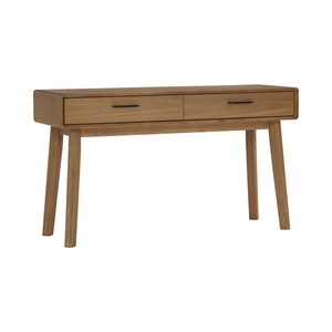 Mid Century Minimalist Modern Solid Wood <b>Console</b> <b>Table</b> with 2 Drawers Curved Edge Design Entryway <b>Table</b> - Product Image 1