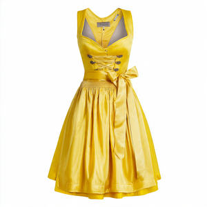 Jupe plissée Dirndl en soie et perles, vente en gros, Dirndls légers, robe Dirndl pour l'Oktoberfest, costume de cosplay, robe de soirée - Product Image 4