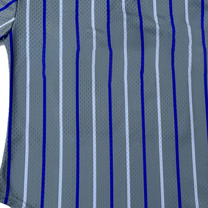 Zeta Grey Pinstripe Unisex Baseball Jersey V-Neck Breathable 100% Polyester Unisex Sports Jersey For Sorority & Fraternity Wear - Product Image 5