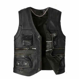 Trending New Genuine <b>Leather</b> Breathable Waterproof Motorcycle Racing Vest Men Plus Size Protective Riding Safety 2026 - Product Image 1