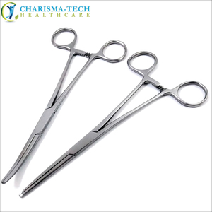 Pinzas Quirúrgicas Curvas Rectas de Acero Inoxidable Charismatech CHC-1024 de 16 cm, Clase III ISO13485, Kit Quirúrgico Manual para Hospital, CE - Product Image 6