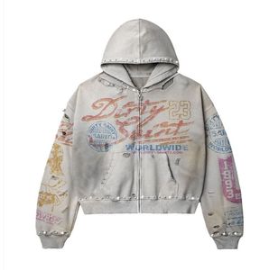 Sweat à capuche zippé unisexe en molleton épais personnalisé, coupe oversize, style streetwear, veste d'hiver, qualité supérieure, OEM ODM, vente en gros - Product Image 3