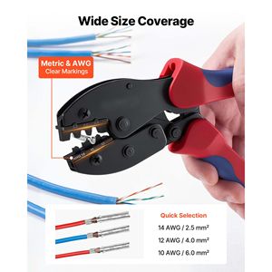 Kit de Herramientas de Crimpado de Conectores Solares con Mecanismo de Trinquete de Acero y Marcas Métricas Claras AWG para 10 Pares de Conexiones Solares - Product Image 2