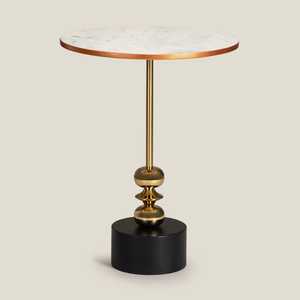 Mesa Consola con Base de Aluminio y Tapa de Mármol de la Colección Prime Modern, Diseño Contemporáneo para Sala de Estar, Base Estable - Product Image 2