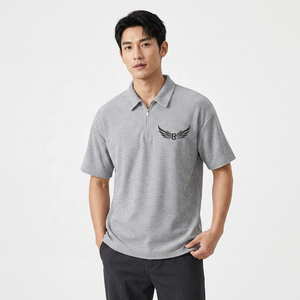 Chemise en tricot à manches courtes surdimensionnée pour homme, gris uni, coupe décontractée, teinture unie, 100% coton - Product Image 4