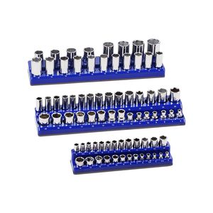 Set di Organizzatori Magnetici per Bussole 3 Pezzi 1/4FT 3/8FT 1/2FT, Vassoi Trasparenti per Bussole Metriche, Vassoi per Stoccaggio da Laboratorio - Product Image 1