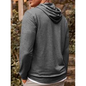 2025 <b>Men's</b> Lightweight Pullover <b>Hoodie</b> Long Sleeve Casual Workout Athletic Sweatshirt Custom Label Available in XXS Size - Product Image 1