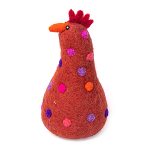 Décoration de coq en feutre de laine fait main, figurine de poulet à pois, ornement animalier d'intérieur pour Halloween pour enfant - Product Image 2