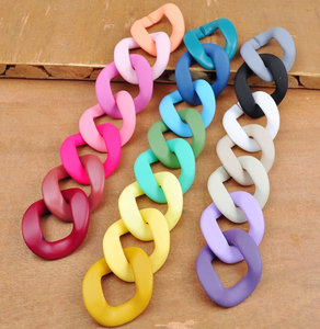 Chaîne à maillons en résine artisanale, couleurs arc-en-ciel, vente en gros, fabrication de chaînes à maillons en résine à prix avantageux - Product Image 2