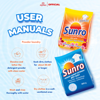 Poudre à lessiver Sunro 800G, blanchissante, nettoyage en profondeur, parfumée, pour le lavage des vêtements