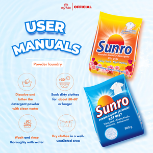 Poudre à lessiver Sunro 800G, blanchissante, nettoyage en profondeur, parfumée, pour le lavage des vêtements - Product Image 5