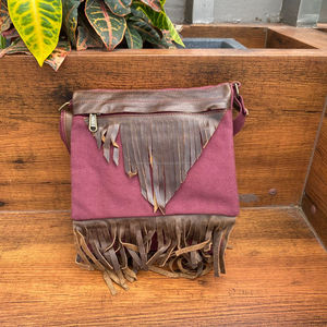 Custom Genuine <b>Leather</b> Canvas Water Resistant <b>Purse</b> for Women's Western Luxury Cowhide <b>Leather</b> Crossbody Fringe Shoulder Bags - Product Image 3