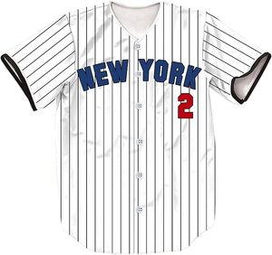Maillot de baseball New York Jeter à 2 bandes, chemises de softball NY pour hommes/femmes/jeunes - Product Image 2