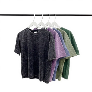 เสื้อยืดโอเวอร์ไซส์ แขนสั้น ทรงวินเทจ ลุคสตรีทอเมริกัน ผ้าหนา ซักนุ่ม สไตล์ยูนิเซ็กซ์  รับผลิตตามสั่งจากโรงงาน BD ประเทศจีน พร้อมปักโลโก้ตามแบบ - Product Image 1