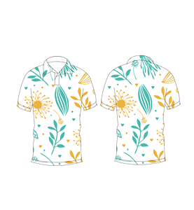 Polo personnalisé à sublimation, motif feuilles tropicales et fleurs, manches courtes, léger, respirant, décontracté, été - Product Image 6