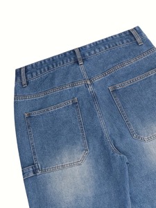 Nouveaux shorts en jean délavé de qualité supérieure, personnalisables, style vintage, taille mi-haute, délavé à l'acide, en coton pour l'été, avec poches - Product Image 4