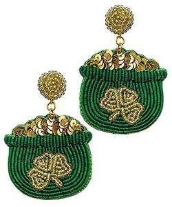 Boucles d'oreilles pendantes élégantes faites à la main avec perles de rocaille pour femmes, bijoux en gros à prix de gros - Product Image 2