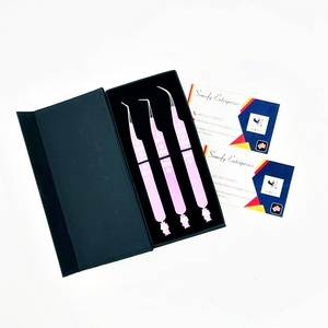 Somofy Enterprises <b>Eyelash</b> Tweezers Stainless Steel Smooth Tip Precision Set Bottom Design 10mm Perfect Grip Custom Logo Paper - Product Image 1