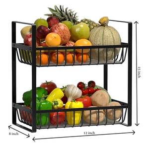 Panier de rangement empilable en métal maillé avec poignées, organisateur durable pour la cuisine et les placards - Product Image 3
