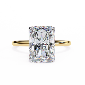 Bague de fiançailles solitaire en diamant de laboratoire taille radiant, sertie de quatre griffes classiques, certifiée IGI, bijoux de luxe pour mariée - Product Image 1