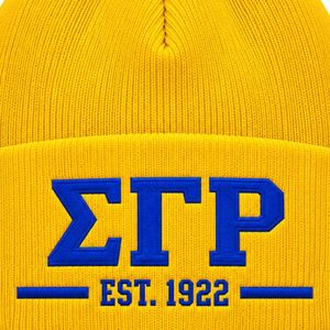 Gorro Negro para Mujer Sigma Gamma Rho, Letras Griegas Bordadas Personalizadas, Gorro de Invierno Cálido de Punto con Puño, Gorro de Moda para Hermandad - Product Image 6