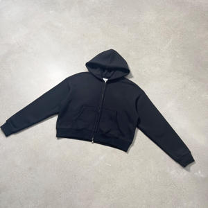 Sudadera con capucha personalizada de corte holgado y cremallera completa, oversize, 500 g/m², con estampado puff personalizado, de algodón grueso para hombre - Product Image 3