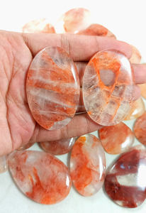 Lot en gros de cabochon de quartz de feu naturel de forme et de taille mélangées pierres précieuses semi-précieuses de guérison en vrac - Product Image 2