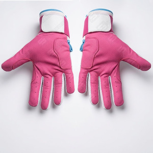 Guantes de Bateo de Béisbol de Cuero Premium Rosa y Blanco para Jugadores Adultos con Agarre Profesional y Ajuste Flexible - Product Image 6