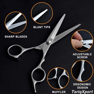 Ciseaux de coiffure professionnels en acier inoxydable, lame tranchante, pour droitiers, manche long et confortable, logo personnalisé, coupe de cheveux - Product Image 6
