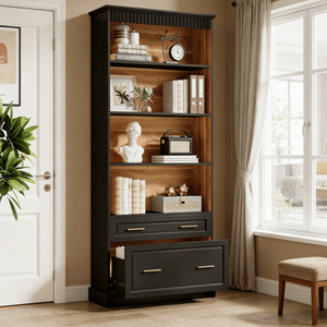 Tall Bookshelf Elegant <b>Bookcase</b> Design for Home or Office - Product Image 1