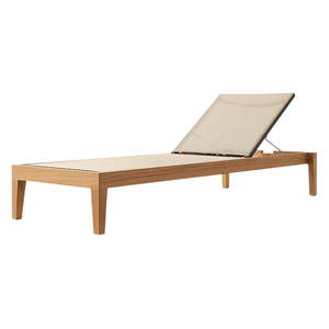 Chaise longue moderne en teck massif avec dossier réglable, durable, pour l'extérieur, la piscine, la villa, mobilier minimaliste - Product Image 2