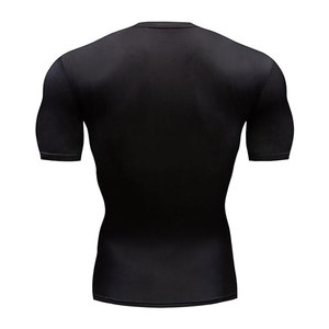 T-shirt de compression noir à manches courtes pour homme avec imprimé crâne blanc, coupe ajustée, séchage rapide, style urbain, col rond, vêtement de sport 2026 - Product Image 3