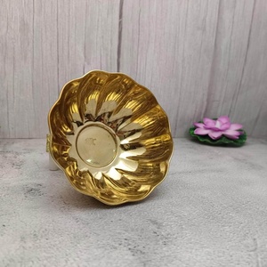 Golden bowl brass utensil metal dish <b>snack</b> serving modern kitchenware decorative elegant small <b>container</b> food stylish luxury - Product Image 3