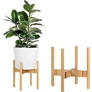 Support de plantes en bois de noyer massif au design moderne, fait main, pour intérieur et extérieur, support de pot de fleurs avec pieds, décoration d'intérieur, présentoir - Product Image 2
