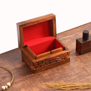 Caja de Madera Rectangular Ecológica para Guardar Joyas y Regalos, Interior Suave para Artículos Delicados, Decoración de Mesa para Navidad y Año Nuevo Chino - Product Image 1