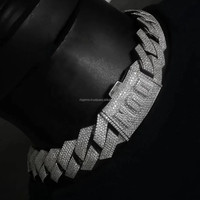 925 Ayar Gümüş Küba Zinciri Hip Hop Laboratuvar Üretimi Elmas Kaplama Buzlu VVS Mozanit Trendy Unisex Bileklik Bilezikler IGI