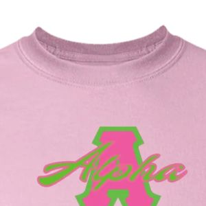 Camiseta de Manga Corta Rosa Claro con Estampado Gráfico de Letras Griegas, Cuello Redondo, Estilo Casual de Algodón, Ropa de Mujer, Top para Uso Diario y Streetwear - Product Image 4