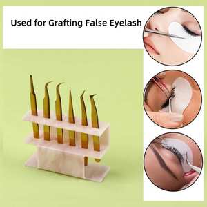 Soporte Minimalista para Pinzas de Plástico y Acrílico con Base Pesada para Mayor Estabilidad, Organizador de Herramientas para Extensiones de Pestañas, Calidad Duradera A+ - Product Image 2