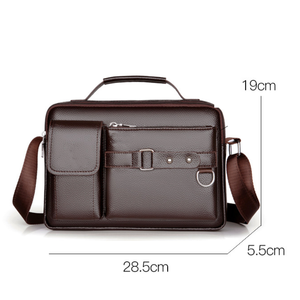 Luxury Brown <b>Leather</b> Travel Bag with Premium Finish and Strong Carry Handles Fashion Vintage <b>Leather</b> Messenger Shoulder Bag - Product Image 5