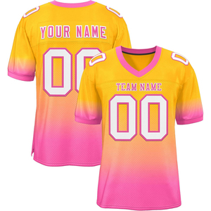 Fabricant de maillots de football américain haut de gamme, maille polyester, impression DTF, séchage rapide, évacuation de l'humidité, nom d'équipe personnalisé, OEM - Product Image 3