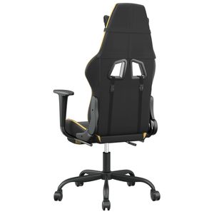 Silla de Juego de Piel Sintética Negra y Dorada con Asiento de Espuma y Madera Contrachapada Metálica, Duradera y Elegante para Gamers - Product Image 6