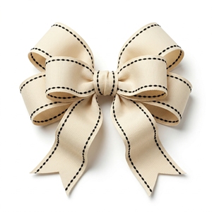 ริบบิ้นโกรเกรนสีขาวขนาด 25 มม. ของนีลกามัล อินดัสทรีส์ พร้อมขอบเย็บสีดำ ริบบิ้นตกแต่งสำหรับตกแต่งเสื้อผ้าและบรรจุภัณฑ์ - Product Image 6