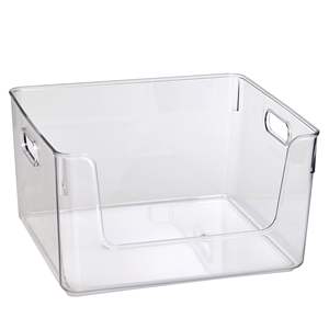 Paquete de 3 contenedores organizadores transparentes brillantes con frente abierto, contenedor de almacenamiento de plástico de tamaño individual para adultos para organización en el hogar - Product Image 3