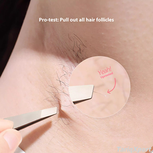 Pince à épiler professionnelle de précision dorée incurvée pour sourcils, en acier inoxydable personnalisé, de luxe, écologique, pour l'épilation du visage, plate et inclinée - Product Image 3