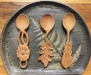 Wooden Sunflower Duo Spoon Factory Direct Vietnam Natural Wood Material For Cooking Serving Kitchen <b>Tool</b> Custom <b>Engraved</b> Logo - Product Image 2