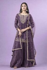 Antra Lifestyle Indian Ethnic <b>Silk</b> Stitched Pakistani Heavy Embroidery <b>Kurta</b> / Kurti Women Party Loose Fit Winter Summer - Product Image 4
