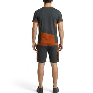 Conjunto de Camiseta y Pantalones Cortos de Verano para Hombre con Logotipo Personalizado, Dos Piezas, Color Sólido, Transpirable, Informal - Product Image 2