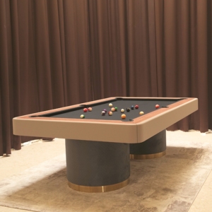 Convertible Adjustable Foldable <b>Solid</b> <b>Wood</b> Negroni Pool <b>Table</b> Dining <b>Top</b> Suede Legs Leather Wrapped Luxury Bestseller - Product Image 6