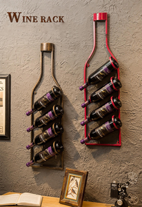 Porte-bouteilles mural en métal pour bar à domicile, support élégant pour bouteilles de vin pour rangement de cuisine - Product Image 6